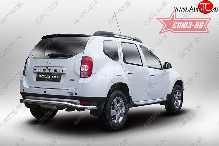 9 899 р. Фигурная защита заднего бампера диаметром 60 мм Souz-96  Renault Duster  HS (2010-2015) дорестайлинг  с доставкой в г. Кемерово