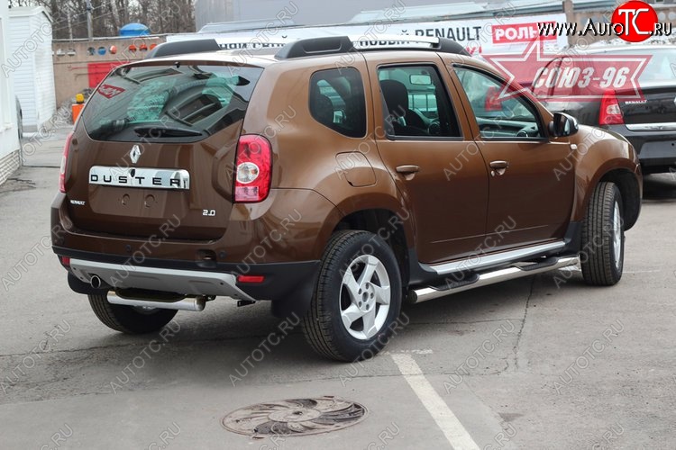 18 999 р. Защита заднего бампера с пластиковой подножкой (d76) Souz-96  Renault Duster  HS (2010-2015) дорестайлинг  с доставкой в г. Кемерово