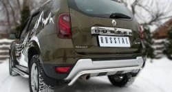10 999 р. Защита заднего бампера из изогнутой трубы диаметром 42 мм (рестайлинг) SLITKOFF  Renault Duster  HS (2010-2021) дорестайлинг, рестайлинг  с доставкой в г. Кемерово. Увеличить фотографию 2