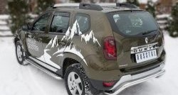 11 549 р. Защита заднего бампера (Ø63 мм волна, нержавейка) SLITKOFF  Renault Duster  HS (2015-2021) рестайлинг  с доставкой в г. Кемерово. Увеличить фотографию 4