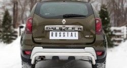 11 549 р. Защита заднего бампера (Ø63 мм волна, нержавейка) SLITKOFF  Renault Duster  HS (2015-2021) рестайлинг  с доставкой в г. Кемерово. Увеличить фотографию 1