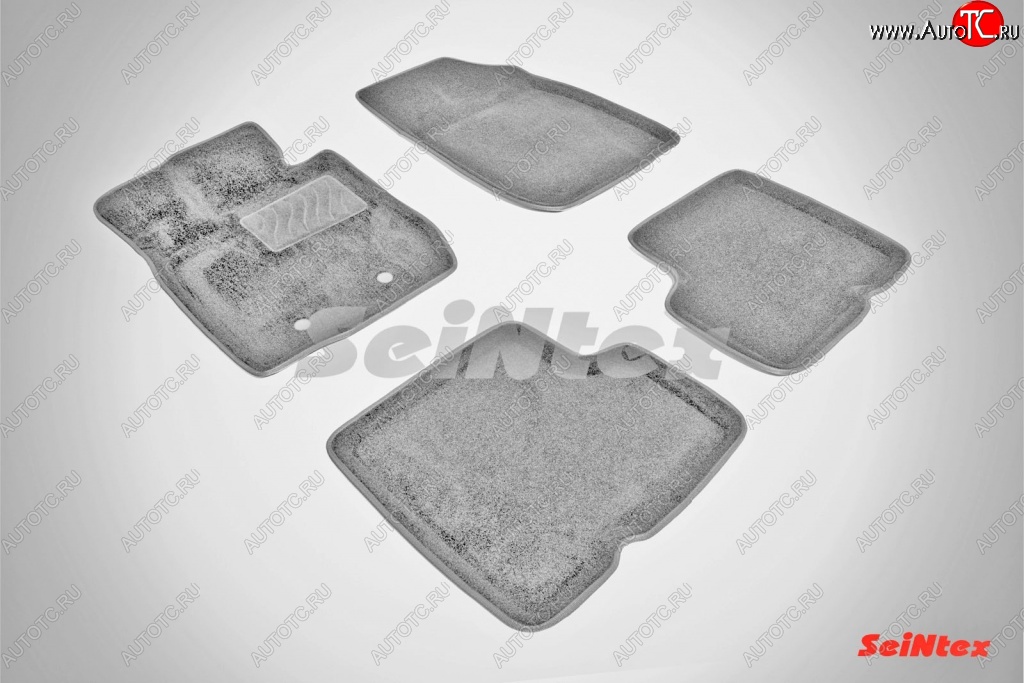 7 399 р. Износостойкие коврики в салон SeiNtex Premium 3D 4 шт. (ворсовые, серые)  Renault Duster  HS (2010-2015) дорестайлинг  с доставкой в г. Кемерово