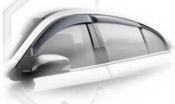 2 969 р. Комплект дефлекторов окон CA-Plastic Renault Fluence дорестайлинг (2010-2012) (Classic полупрозрачный, Без хром.молдинга)  с доставкой в г. Кемерово. Увеличить фотографию 1