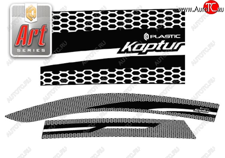 2 299 р. Дефлектора окон CA-Plastic  Renault Kaptur (2016-2025) дорестайлинг, рестайлинг (Серия Art серебро, Без хром.молдинга)  с доставкой в г. Кемерово