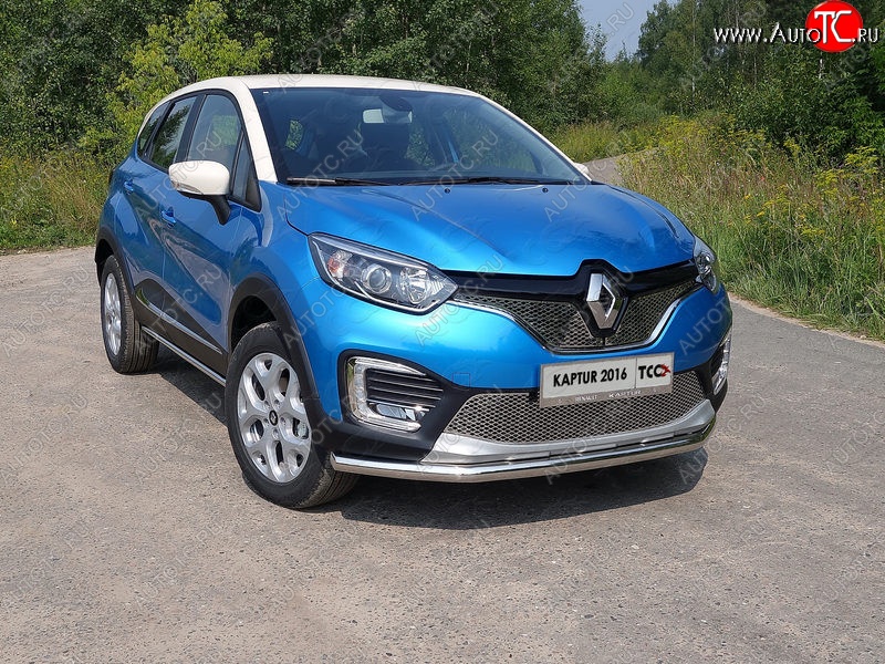 3 749 р. Защитная решётка в воздуховод бампера Berkut (нержавейка) Renault Kaptur дорестайлинг (2016-2020)  с доставкой в г. Кемерово
