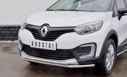 16 849 р. Защита переднего бампера (2 трубыØ42 мм, нержавейка) SLITKOFF  Renault Kaptur (2016-2020) дорестайлинг  с доставкой в г. Кемерово. Увеличить фотографию 2