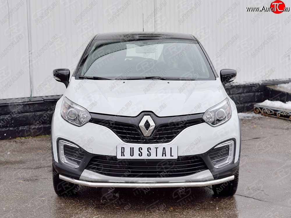 13 199 р. Защита переднего бампера (Ø42 мм, нержавейка) SLITKOFF  Renault Kaptur (2016-2020) дорестайлинг  с доставкой в г. Кемерово
