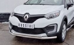 17 799 р. Защита переднего бампера (2 трубыØ63 и 42 мм, нержавейка) SLITKOFF  Renault Kaptur (2016-2020) дорестайлинг  с доставкой в г. Кемерово. Увеличить фотографию 3