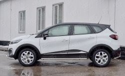 24 649 р. Порожки для ног (Ø42) SLITKOFF  Renault Kaptur (2016-2025) дорестайлинг, рестайлинг (лист - алюминий, профиль - нержавейка)  с доставкой в г. Кемерово. Увеличить фотографию 3