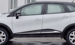 24 649 р. Порожки для ног (Ø42) SLITKOFF  Renault Kaptur (2016-2025) дорестайлинг, рестайлинг (лист - алюминий, профиль - нержавейка)  с доставкой в г. Кемерово. Увеличить фотографию 4