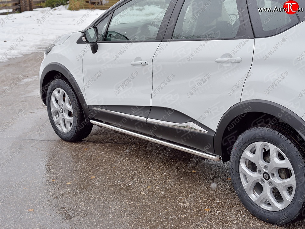 15 599 р. Защита порогов из круглой трубы диаметром 42 мм SLITKOFF  Renault Kaptur (2016-2025) дорестайлинг, рестайлинг  с доставкой в г. Кемерово