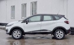 24 549 р. Защита порогов с пластиковыми вставками для ног из овальной трубы диаметром 75x42 мм SLITKOFF  Renault Kaptur (2016-2025) дорестайлинг, рестайлинг  с доставкой в г. Кемерово. Увеличить фотографию 3