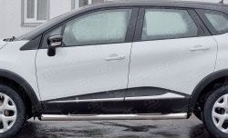 24 549 р. Защита порогов с пластиковыми вставками для ног из овальной трубы диаметром 75x42 мм SLITKOFF  Renault Kaptur (2016-2025) дорестайлинг, рестайлинг  с доставкой в г. Кемерово. Увеличить фотографию 4
