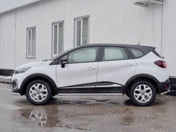 22 999 р. Широкая защита порогов из трубы диаметром 42 мм SLITKOFF v2  Renault Kaptur (2016-2025) дорестайлинг, рестайлинг  с доставкой в г. Кемерово. Увеличить фотографию 3