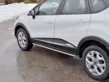15 599 р. Защита порогов из круглой трубы диаметром 42 мм SLITKOFF v3 Renault Kaptur рестайлинг (2020-2025)  с доставкой в г. Кемерово. Увеличить фотографию 3