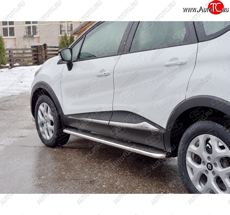 35 549 р. Широкая защита порогов с трубой диаметром 42 мм SLITKOFF v3  Renault Kaptur (2016-2025) дорестайлинг, рестайлинг  с доставкой в г. Кемерово