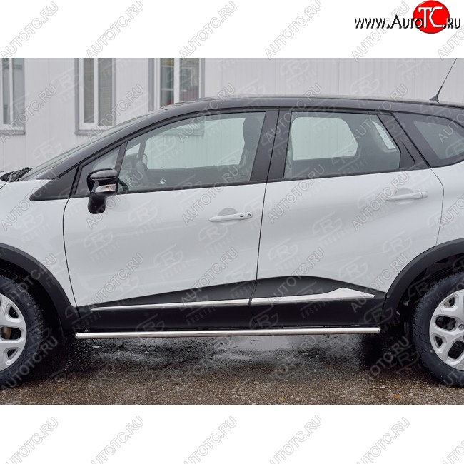 15 599 р. Защита порогов из круглой трубы диаметром 42 мм SLITKOFF v3 Renault Kaptur рестайлинг (2020-2025)  с доставкой в г. Кемерово