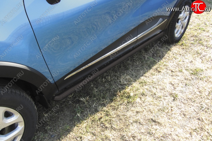 9 649 р. Защита порогов из труб d57 (2WD) Slitkoff Renault Kaptur рестайлинг (2020-2025) (Цвет: серебристый)  с доставкой в г. Кемерово
