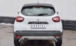 13 999 р. Защита заднего бампера (Ø42 мм волна, нержавейка) SLITKOFF Renault Kaptur дорестайлинг (2016-2020)  с доставкой в г. Кемерово. Увеличить фотографию 1