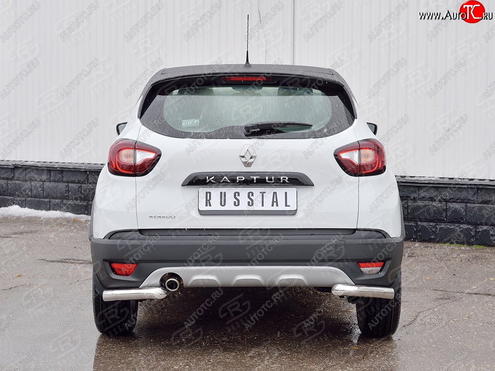 13 849 р. Защита заднего бампера (Ø63 мм уголки, нержавейка) SLITKOFF  Renault Kaptur (2016-2020) дорестайлинг  с доставкой в г. Кемерово