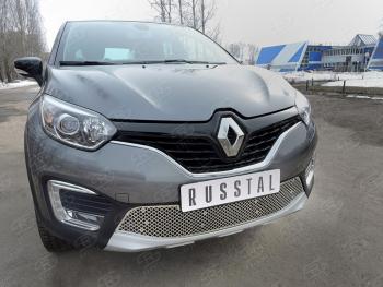 4 299 р. Сетка нижнего воздухозаборника (нержавеющая сталь) Russtal Renault Kaptur рестайлинг (2020-2025)  с доставкой в г. Кемерово. Увеличить фотографию 2