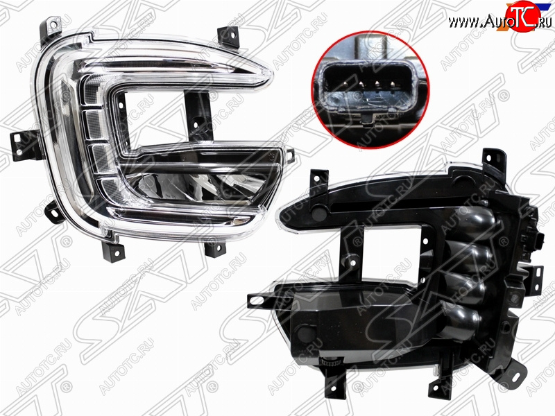 5 899 р. Правая противотуманная фара SAT (LED c ДХО) Renault Kaptur рестайлинг (2020-2025)  с доставкой в г. Кемерово