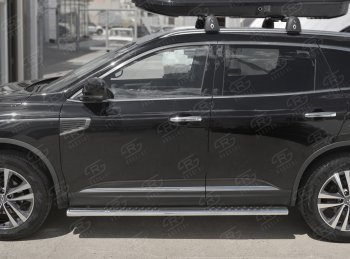 19 399 р. Пороги труба 120х60 Russtal (овал с проступью) Renault Koleos 2 (2016-2025)  с доставкой в г. Кемерово. Увеличить фотографию 2