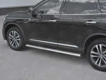 19 399 р. Пороги труба 120х60 Russtal (овал с проступью) Renault Koleos 2 (2016-2025)  с доставкой в г. Кемерово. Увеличить фотографию 3