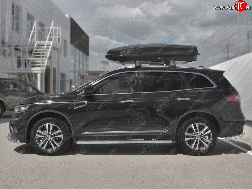 19 399 р. Пороги труба 120х60 Russtal (овал с проступью) Renault Koleos 2 (2016-2025)  с доставкой в г. Кемерово