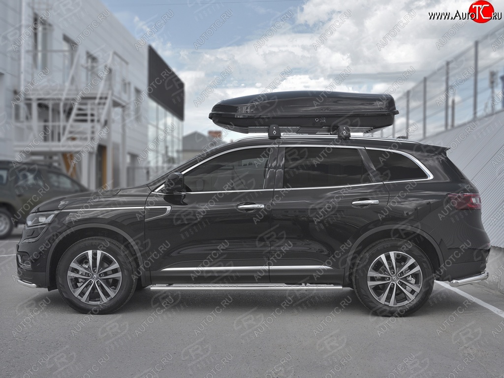16 649 р. Пороги труба 75х42 Russtal (овал с проступью) Renault Koleos 2 (2016-2025)  с доставкой в г. Кемерово