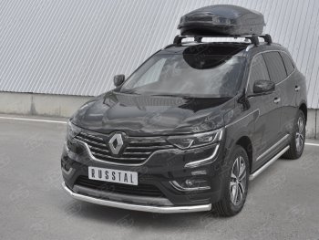 18 599 р. Защита переднего бампера (Ø63 мм, нержавейка) SLITKOFF  Renault Koleos  2 (2016-2025)  с доставкой в г. Кемерово. Увеличить фотографию 2