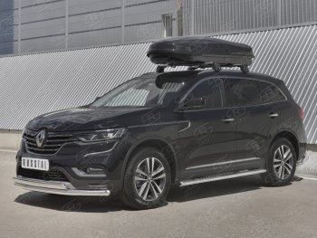 16 099 р. Защита переднего бампера (2 трубы Ø63 и 75х42 мм, нержавейка) Russtal Renault Koleos 2 (2016-2025)  с доставкой в г. Кемерово. Увеличить фотографию 3
