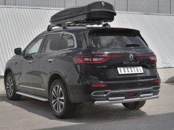 18 849 р. Защита заднего бампера (2 трубы Ø63 и 42 мм, нержавейка) SLITKOFF  Renault Koleos  2 (2016-2025)  с доставкой в г. Кемерово. Увеличить фотографию 4