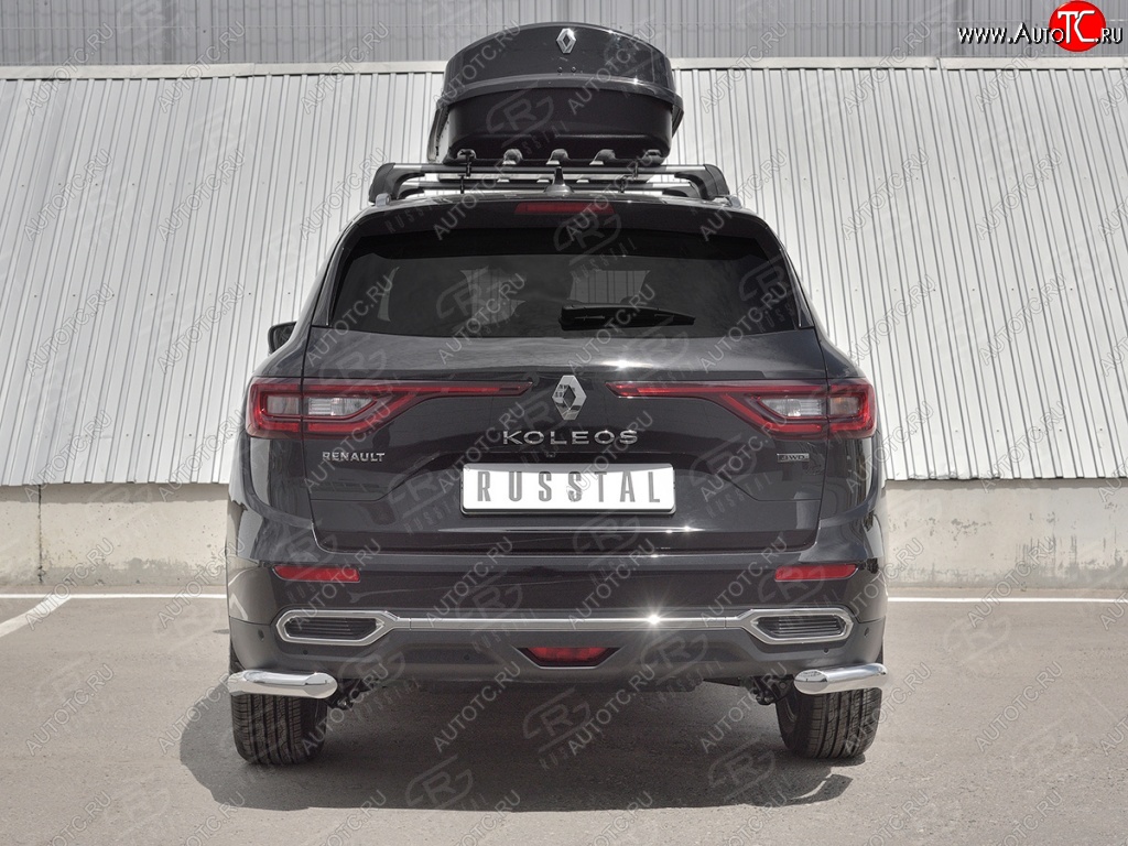 17 849 р. Защита заднего бампера (Ø63 мм уголки, нержавейка) SLITKOFF  Renault Koleos  2 (2016-2025)  с доставкой в г. Кемерово