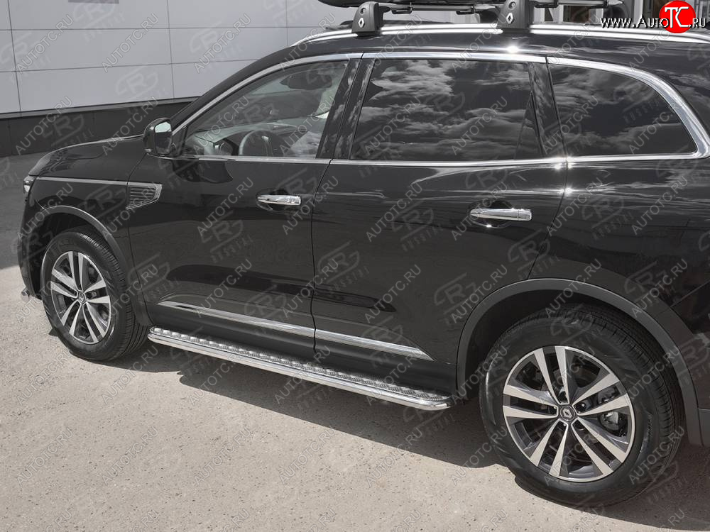 24 649 р. Пороги SLITKOFF d42 с листом  Renault Koleos  2 (2016-2025) (лист алюминий, труба нержавейка)  с доставкой в г. Кемерово