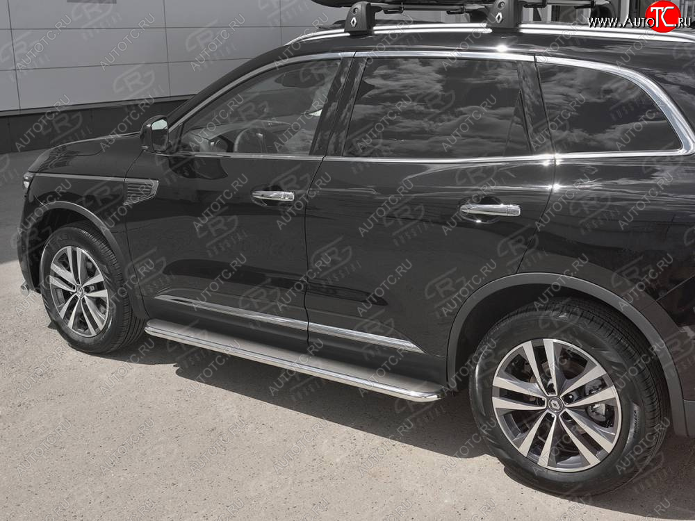 35 549 р. Пороги SLITKOFF d42 с листом  Renault Koleos  2 (2016-2025) (Лист нержавейка, труба нержавейка)  с доставкой в г. Кемерово
