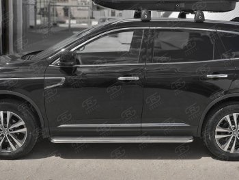 35 549 р. Пороги SLITKOFF d42 с листом  Renault Koleos  2 (2016-2025) (Лист нержавейка, труба нержавейка)  с доставкой в г. Кемерово. Увеличить фотографию 2