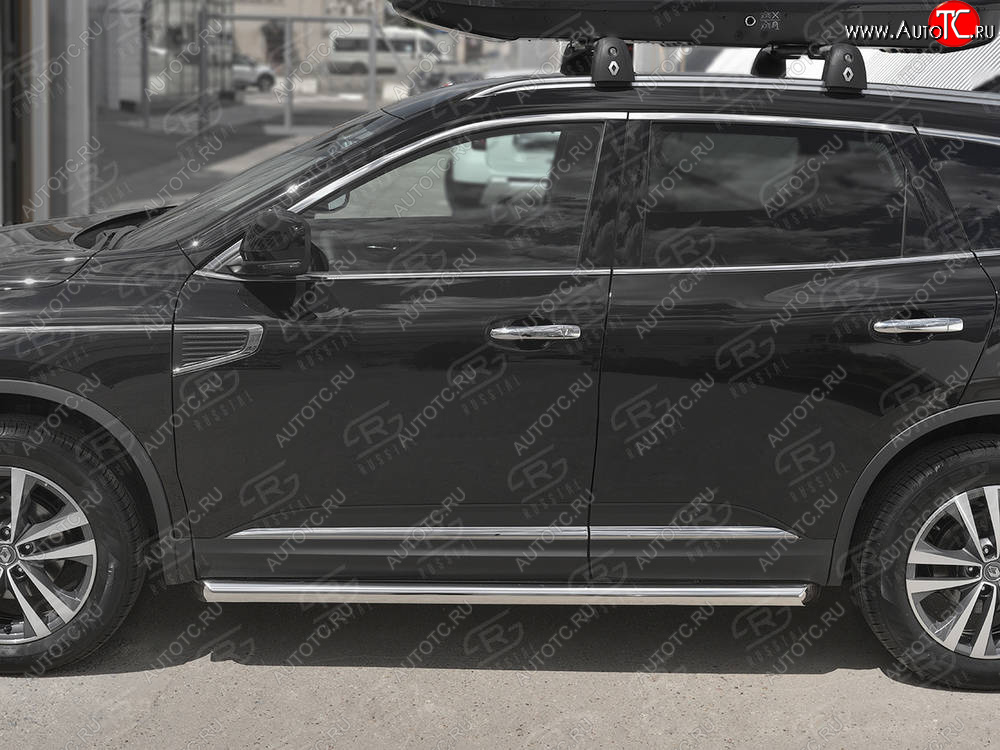 19 999 р. Защита порогов на SLITKOFF труба d63  Renault Koleos  2 (2016-2025) (защита порогов со скосами на торцах)  с доставкой в г. Кемерово
