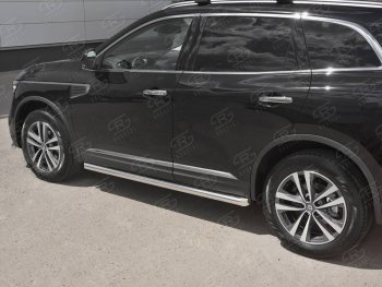 19 999 р. Защита порогов на SLITKOFF труба d63  Renault Koleos  2 (2016-2025) (защита порогов со скосами на торцах)  с доставкой в г. Кемерово. Увеличить фотографию 2
