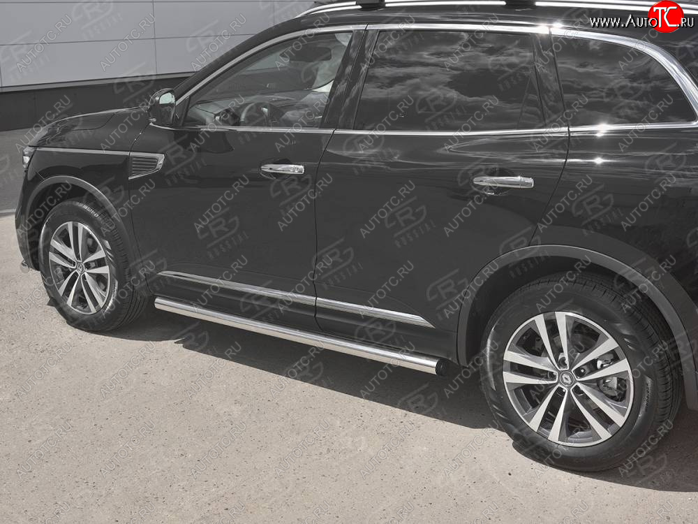 18 799 р. Защита порогов на SLITKOFF труба d63  Renault Koleos  2 (2016-2025) (защита порогов с заглушками на торцах)  с доставкой в г. Кемерово