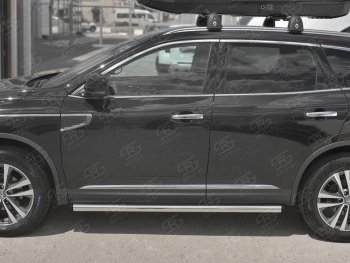 18 799 р. Защита порогов на SLITKOFF труба d63  Renault Koleos  2 (2016-2025) (защита порогов с заглушками на торцах)  с доставкой в г. Кемерово. Увеличить фотографию 2
