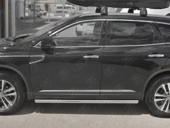 19 999 р. Защита порогов на SLITKOFF труба d63  Renault Koleos  2 (2016-2025) (защита порогов с закругленными торцами)  с доставкой в г. Кемерово. Увеличить фотографию 2
