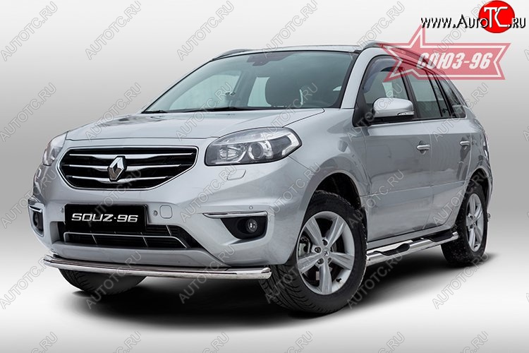 15 389 р. Защита переднего бампера одинарная Souz-96 Premium (d60) Renault Koleos 1 Phase 3 (2013-2016)  с доставкой в г. Кемерово