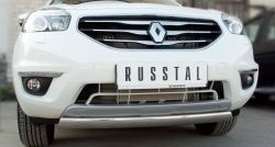 12 999 р. Защита переднего бампера (Ø75х42 мм, нержавейка) Russtal Renault Koleos 1 Phase 3 (2013-2016)  с доставкой в г. Кемерово. Увеличить фотографию 3
