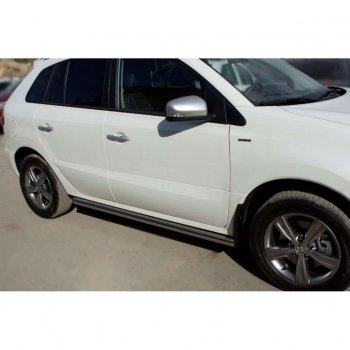 19 999 р. Защита порогов из круглой трубы диаметром 63 мм SLITKOFF v3 Renault Koleos Phase 1 (2007-2011)  с доставкой в г. Кемерово. Увеличить фотографию 2