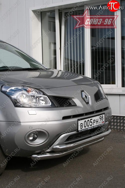 17 099 р. Защита переднего бампера двойная Souz-96 (d460/60) Renault Koleos Phase 1 (2007-2011)  с доставкой в г. Кемерово