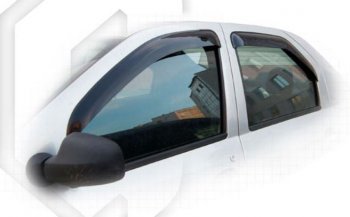 1 989 р. Дефлектора окон CA-Plastiс Renault Logan 1 дорестайлинг (2004-2010) (серия Classic полупрозрачный, Без хром.молдинга)  с доставкой в г. Кемерово. Увеличить фотографию 2