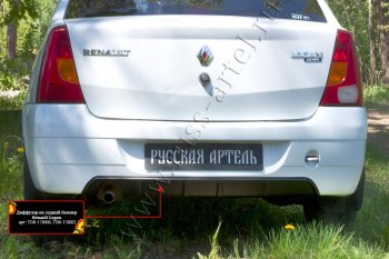 2 379 р. Диффузор на задний бампер RA   Renault Logan  1 (2004-2010) дорестайлинг (глянец) (Неокрашенный)  с доставкой в г. Кемерово. Увеличить фотографию 3