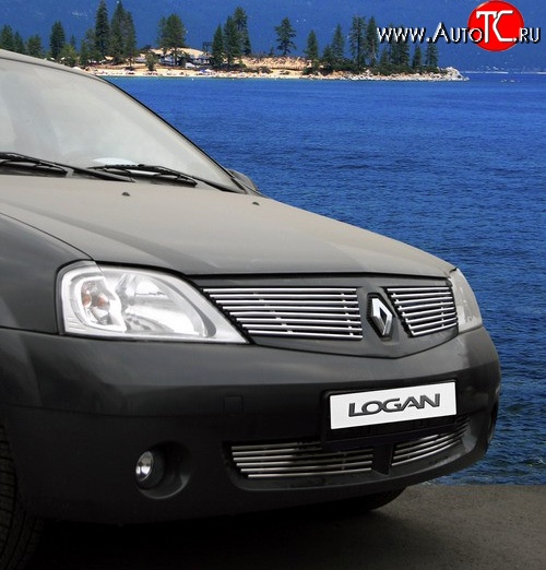4 148 р. Декоративные вставки решетки радиатора Novline Renault Logan 1 дорестайлинг (2004-2010)  с доставкой в г. Кемерово