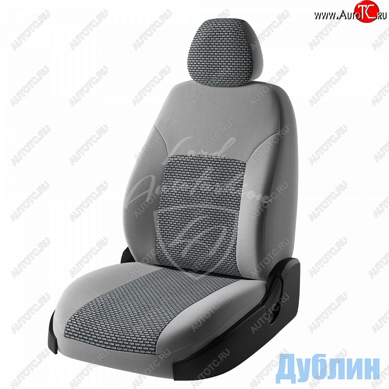 5 999 р. Чехлы для сидений Lord Autofashion Дублин (жаккард) Renault Logan 1 дорестайлинг (2004-2010) (Серый, вставка Сеул серый)  с доставкой в г. Кемерово
